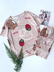 تصویر ست لباس راحتی دو تیکه تیشرت و شلوار طرح فانتزی کد ۱۴۴۹ 