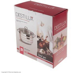 تصویر قابلمه استیل سایز 28 دستی لوکس Destilux Steel pot Destilux size 28