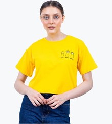 تصویر تیشرت زنانه کیدی زرد کد 2461 