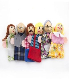 تصویر عروسک‌های انگشتی پارچه‌ای 6 تکه برای خانواده برند generic 6-Pieces Family Finger Puppets Cloth Doll