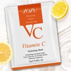 تصویر ماسک ورقه ای صورت زوزو مدل ویتامین سی وزن 25 گرم zozu zozu vitamin c face mask weight 25 grams