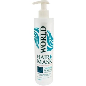 تصویر ماسک مو پمپی حاوی کراتین 500میل ورد کالر World Keratin Hair Mask 500ml