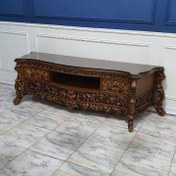 تصویر میز تلویزیون چوب راش ترنج 