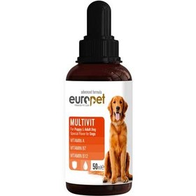 تصویر قطره مولتی ویتامین مخصوص سگ یوروپت 50 میلی Europet Multivit Puppy & Adult Dog 50ml