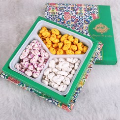 تصویر نقل میکس سه تایی زعفرانی گل‌محمدی وانیلی 