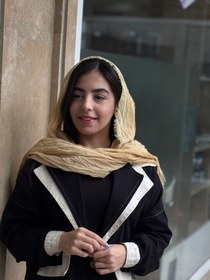 تصویر شال نخی چروک - نارنجی 