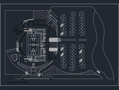 تصویر نقشه اتوکد زمین بسکتبال 