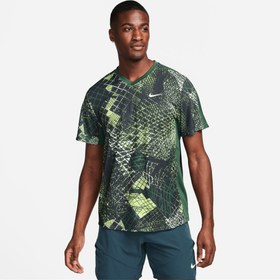 تصویر تیشرت تنیس مردانه نایک NikeCourt Dri-FIT Printed- سبز 