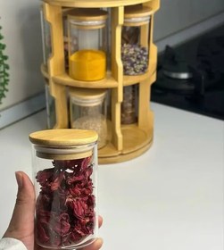 تصویر جا ادویه گرد چرخشی 