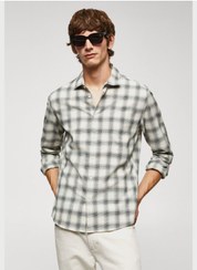 تصویر پیراهن مردانه چهارخانه با فیت معمولی برند mango man Checked Regular Fit Shirt