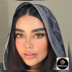 تصویر لنز رنگی فصلی کلارا هیزل برند رز - طبی Clara hazel rose (عسلی سبز دور دار بافت چشم)