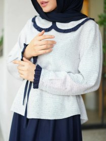 تصویر دامن لینن سرمه ای - 38-40 