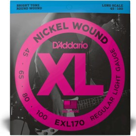 تصویر سیم گیتار بیس داداریو D’Addario EXL170 D'Addario EXL170 Nickel Wound Bass Guitar Strings, Light, 45-100, Long Scale