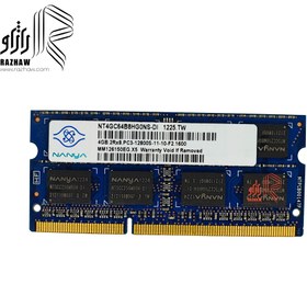 تصویر رم 4 گیگابایت ddr3 لپ تاپ باس 12800/1600mhz برند nanya 