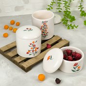 تصویر ست بانکه پاسماوری سر سرامیکی سه سایز طرح لاله