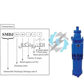 تصویر پمپ کفکش طبقاتی چدنی سه فاز 2 اینچ 61.9 متری آبارا SMDJ 50-5-2/4 T 