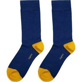تصویر جوراب ساق بلند مردانه نانو آنتی باکتریال - 1142 آبی زرد 