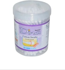 تصویر گوش پاک کن 100 عددی لیوانی دینا Dina Cotton Swabs 100Pcs