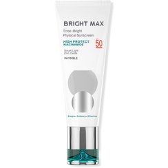 تصویر کرم ضد آفتاب  برایت مکس مدل فیزیکال بی رنگ SPF50 حجم 40 میل Bright Max All Skin Invisible Physical Sunscreen Cream SPF50 40ml