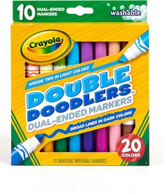 تصویر ست ماژیک دو سر دابل دودلرز برند crayola Double Doodlers Dual-Ended Marker Set