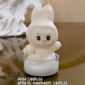 تصویر گیفت شمع لبوبو وارمری رها کندل۶ ، گیفت تولد، یادبود، جشن، گیفت رها مال - رنگ سفید 