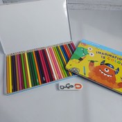 تصویر مداد رنگی ۳۶ رنگ جعبه فلزی | برند Imagination 