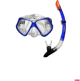 تصویر عینک شنا آبی مردانه و زنانه مجموعه غواصی بزرگسالان پریمیوم Snorkel Blue Palet 39 41 Avessa 