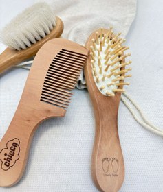 تصویر ست شانه برس چوبی chicco 