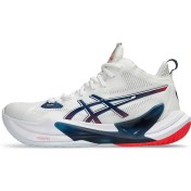 تصویر کتونی والیبال 2 Asics Metarise Paris اسیکس متارایز پاریس 2 رنگ سفید سرمه‌ای 
