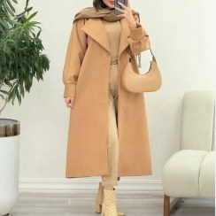تصویر پالتو زنانه بلند فوتر طوسی قهوه ای مشکی کرم زرشکی 