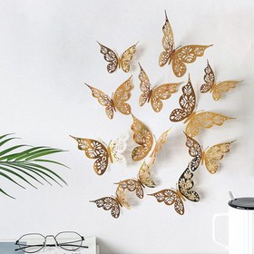 تصویر دکوری آماتیس مدل پروانه سه بعدی بسته 14 عددی 
