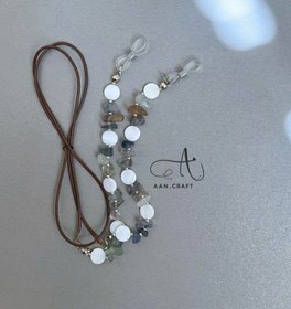 تصویر بند عینک سنگ‌ سبز شیشه‌ای 