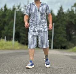 تصویر ست پیراهن و شلوارک مردانه Men's shirt and shorts set