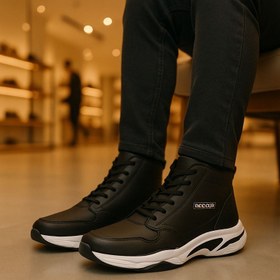 تصویر کفش ساقدار مردانه مشکی مدل EMTO 