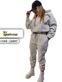 تصویر ست هودی شلوار گنگ زنانه کد 002 Womens hoody pants set code 002