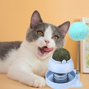 تصویر کت نیپ دیواری گربه مدل فنر دار به همراه توپ بازی 