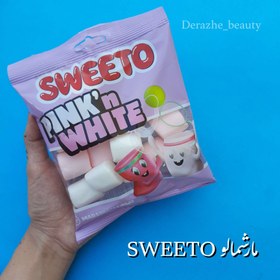 تصویر پاستیل مارش مالو سفید صورتی۶۰گرم سوییتو sweeto pink white 