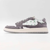 تصویر کتونی نایک جردن لو طرح لویی ویتون کد 01 / NIKE JORDAN 1 LOW TRAVIS SCOTT LOUIS VUITTON 