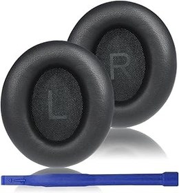 تصویر Adhiper Replacement Ear Pads for Anker Space Q45 Headphones, Ear Cushions for Soundcore by Anker Space Q45 Adaptive Noise Cancelling Headphones,with Buckle, Soft Protein Leather, Memory Foam(Black) 