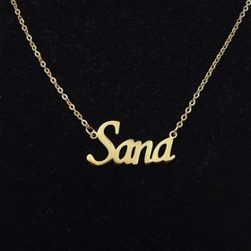 تصویر گردنبند گالری پرشین گلد مدل اسم ثنا (صنا سنا ) طرح انگلیسی Sana nameplate necklace