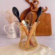 تصویر استند فلزی کفگیر ملاقه - طلایی Skimmer stand