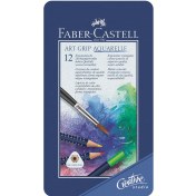 تصویر مداد رنگی 12 رنگ فابرکاستل (آبرنگی) جعبه فلزی اصل واراداتی Fabercactel pencil color