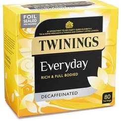 تصویر چای سیاه کانادایی توینینگز Twinings Everyday Black Tea بدون کافئین بسته 80 عددی 