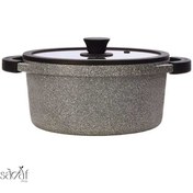 تصویر قابلمه دو دسته درب دار28 سانت مونارک پلاس زرساب (یک عددی) 