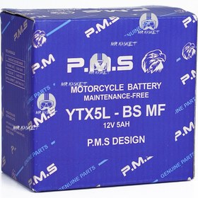 تصویر باتری موتورسیکلت پی ام اس مدل YTX5L-BS (وگو،طرح باکسر) 