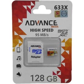 تصویر رم میکرو موبایل 128 گیگ ADVANCE مدل U3 سرعت 95MB 