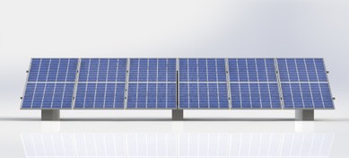 تصویر سازه خورشیدی 6 پنله تک ردیف فولاد گالوانیزه شده solar structure 6 panel 1 row