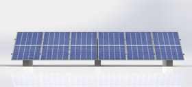 تصویر سازه خورشیدی 6 پنله تک ردیف فولاد گالوانیزه شده solar structure 6 panel 1 row