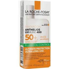 تصویر فلوئید ضد آفتاب لاروش پوزای بی رنگ SPF50 کنترل کننده چربی 50 میل La Roche Posay Sunscreen Fluid Invisible Oil Control SPF50 50ml