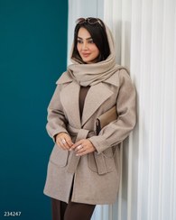 تصویر پالتو زنانه مدل ساواش فوتر رنگ طوسی روشن 